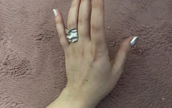 Silver Nails με Glitter