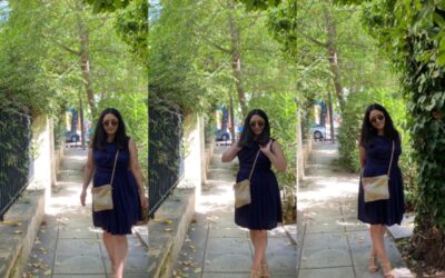 FASHION MEDIA BRAND 7 Stepping into Style: Navy blue φόρεμα και T-bar shoes