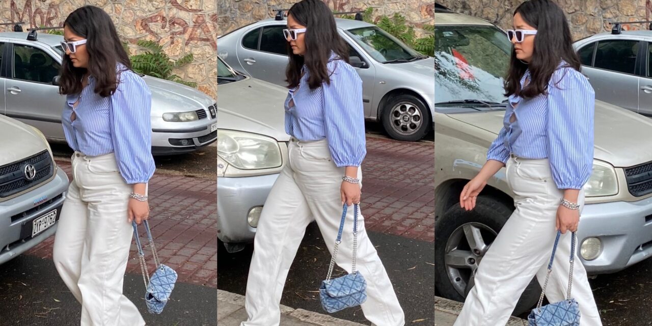 Αναζωογονήστε το φθινοπωρινό σας στυλ με Λευκό Baggy Τζιν Παντελόνι και Κλασικό Ριγέ Πουκάμισο