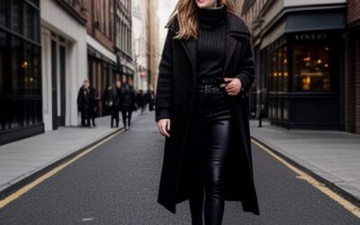 Μαύρο Κολάν και Wedges: Συνδυάστε τα με oversized μαύρο παλτό και chunky πουλόβερ!