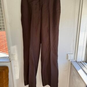 Massimo Dutti Tailored Wide-Leg Pants in Chocolate Brown