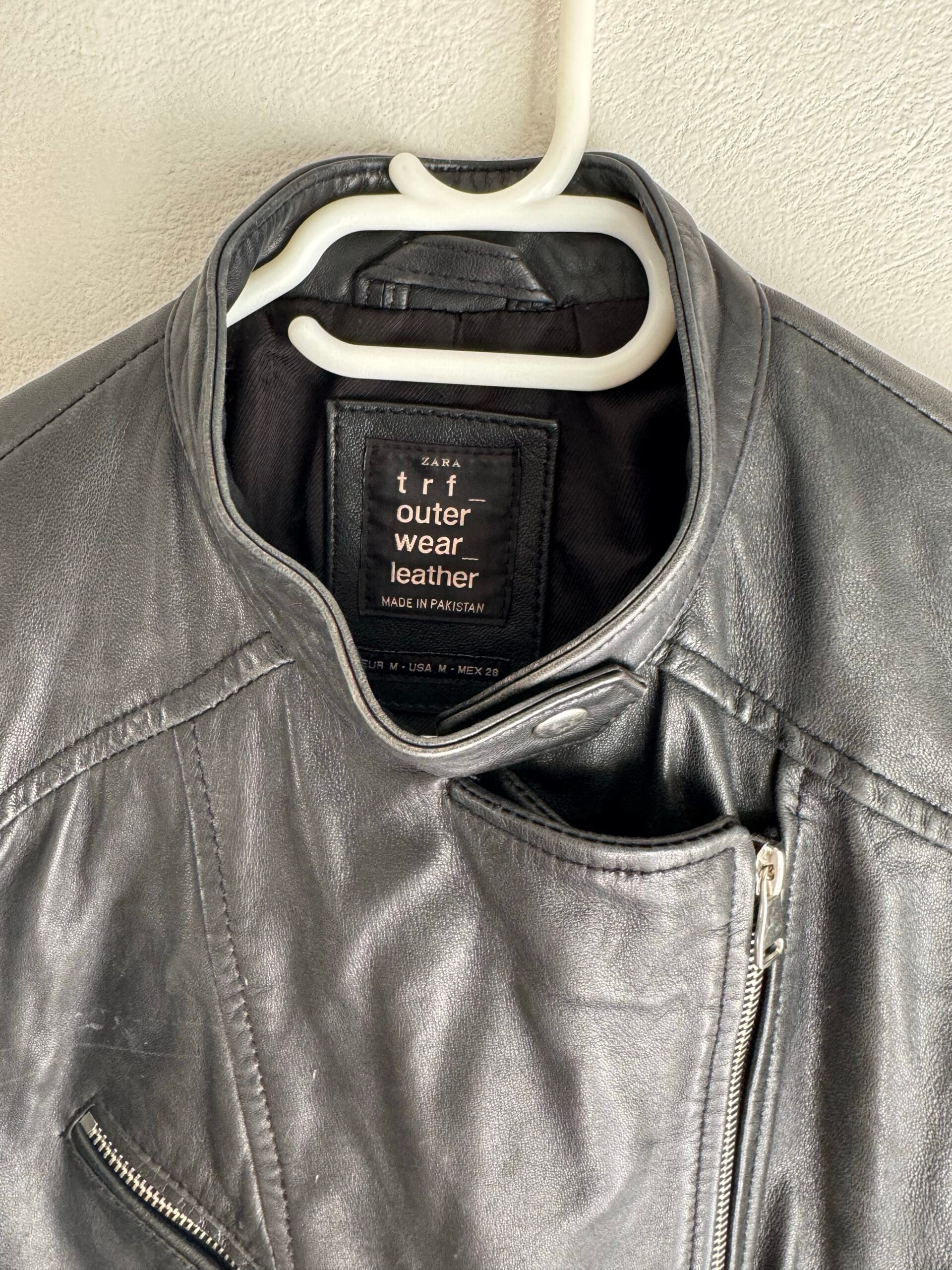 Zara TRF Genuine Leather Biker Jacket — Black Icon 3 Zara TRF Genuine Leather Biker Jacket — Black Icon - Image 3
