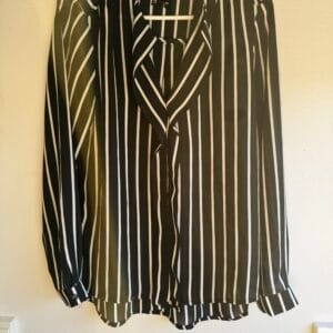 Lily White Black & White Striped Blouse