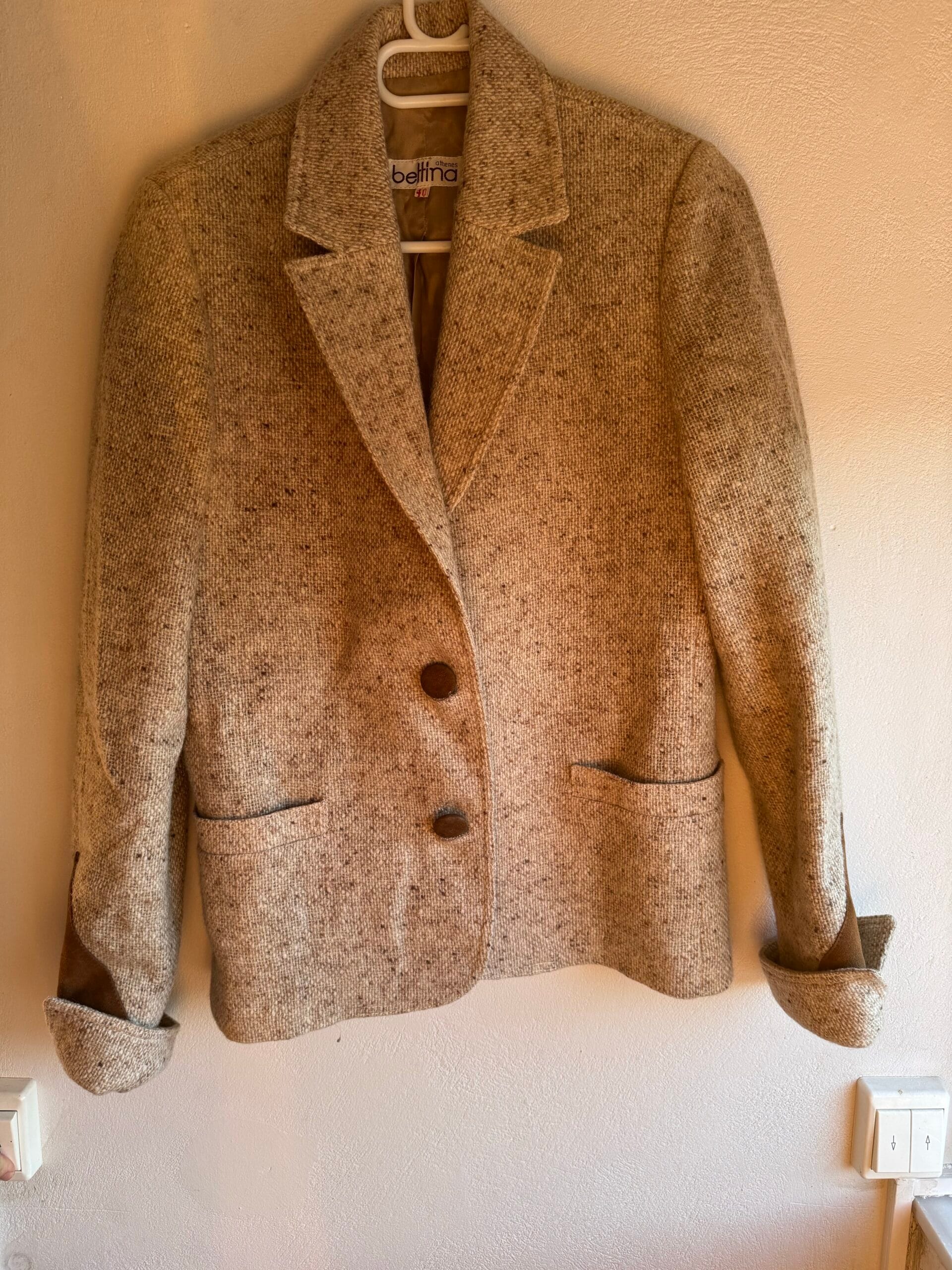 Vintage Bellina Athens Wool Tweed Blazer 1 Vintage Bellina Athens Wool Tweed Blazer