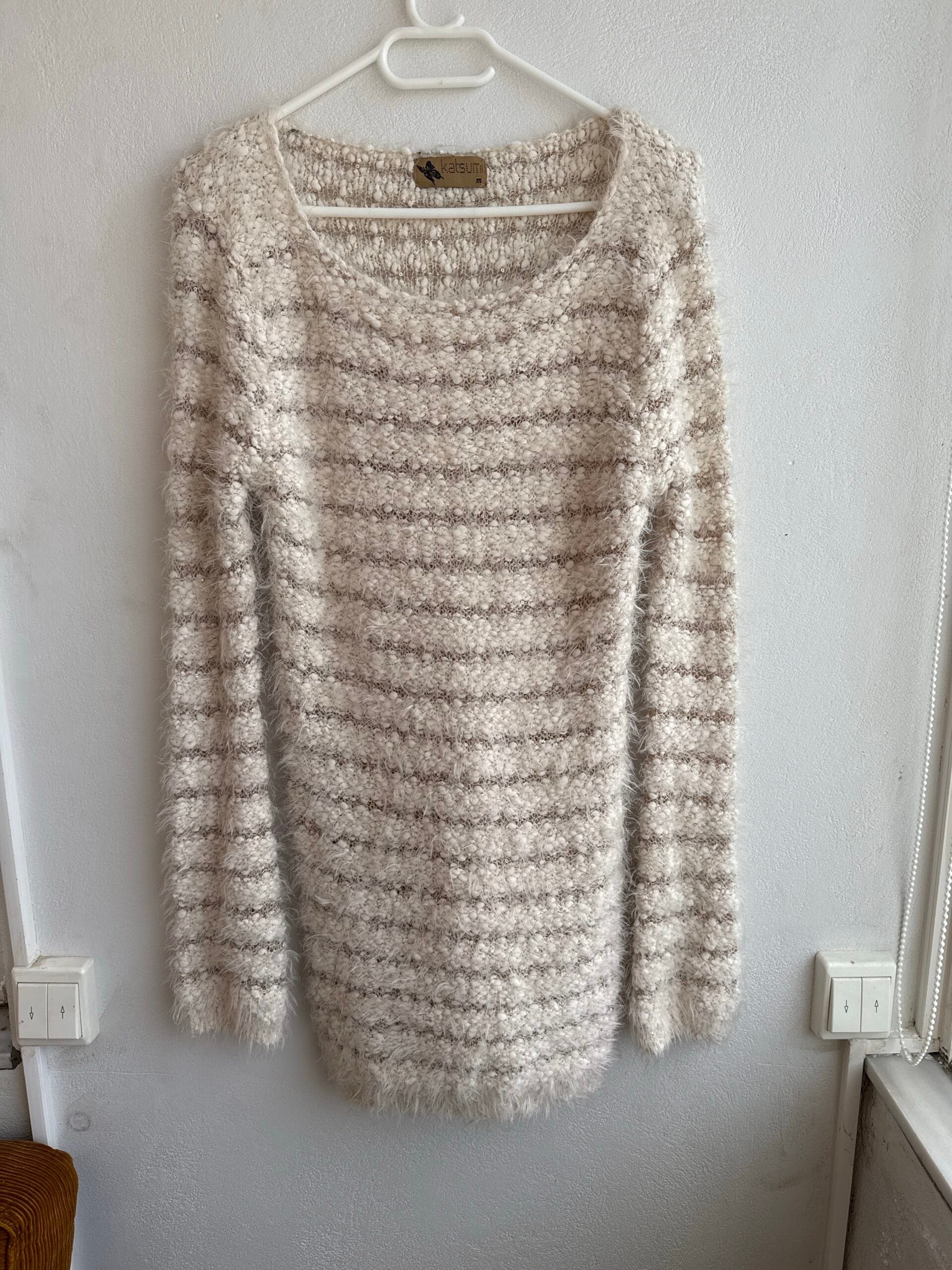Katsumi Cream Textured Knit Sweater 1 Katsumi Cream Textured Knit Sweater