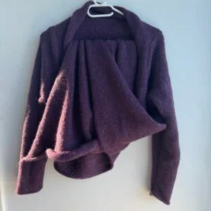 Checked Blazer with Lanerossi Fabric — Colori (Italy) 8 Χειροποίητη Πλεκτή Ζακέτα σε Βαθύ Μωβ