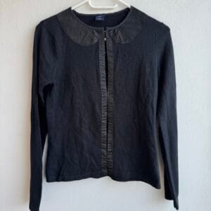 🖤 GAP Black Angora-Blend Cardigan with Satin Collar