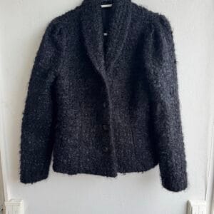 Μπεζ quilted σακάκι Fly 1966 με floral εσωτερική φόδρα 7 Loukia Bouclé Wool Jacket – Greek Couture Heritage Piece