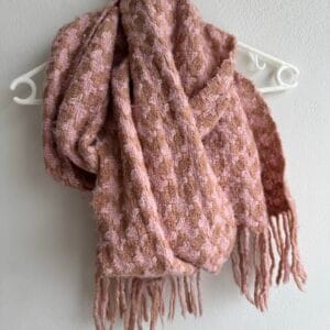 Jaliero Sarti Made in Italy Wool-Blend Scarf – Blush & Toffee Harmony