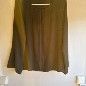 ANIS White Grey Windowpane Blouse