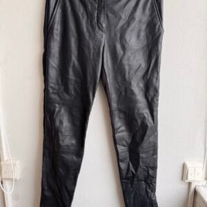 Stefanel Black Leather-Front Stretch Pants (IT 40 / EU 36 / GR 44)