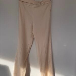 ZARA Woman Wool Blend Flare Pants – Cream Elegance (98% Wool)