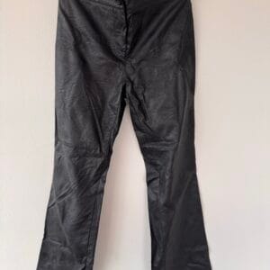Silkaholics Italian Black Flared Leather-Look Pants – Size 33