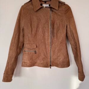 Italian Leather Jacket – KAOS, 100% Pelle, Camel Brown
