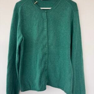 Pure Cashmere Evergreen Cardigan — Luxury Lightweight Knit (Size L)