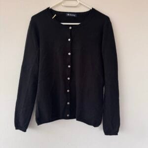 Mr Kenzy – Minimalist 100% Wool Cardigan (Black)