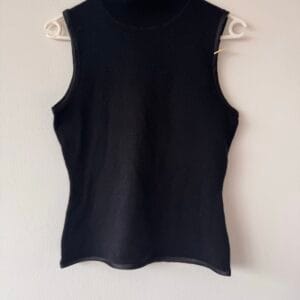 100% Cashmere Sleeveless Turtleneck – Μαύρο Minimal Chic (IT 42)