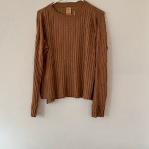 ZARA Ribbed Knit Top / Camel – Size XS–S (Fits Like Women’s XS/S)