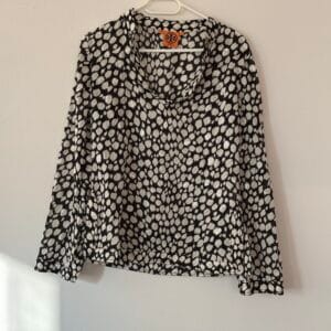 Tory Burch Signature Printed Blouse – Size 6 (100% Cotton)