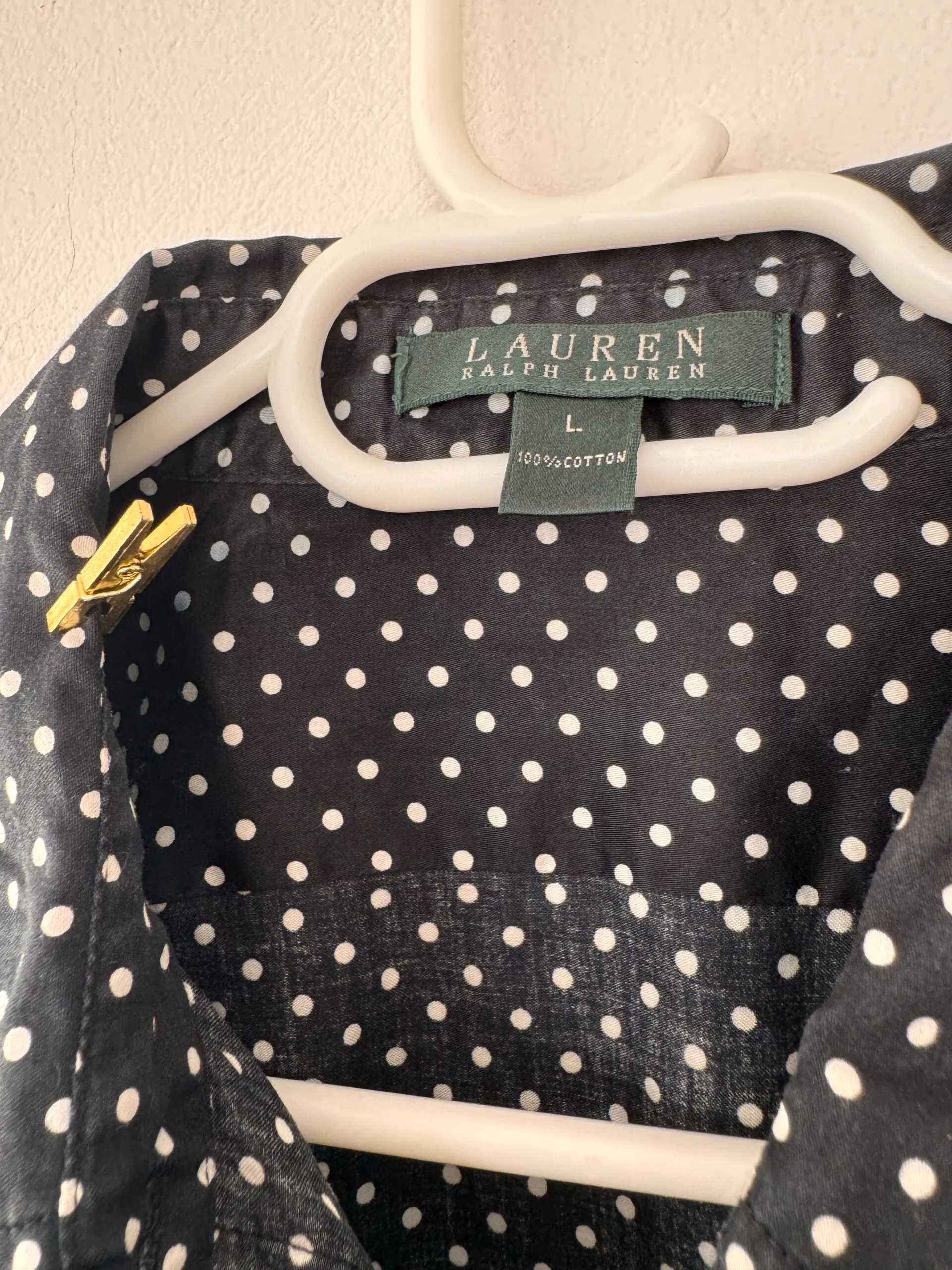 Ralph Lauren πουά πουκάμισο 100% cotton – Μέγεθος L - Image 3