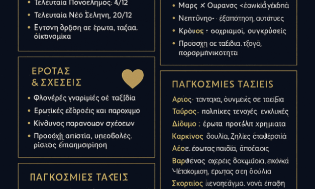 ΑΣΤΡΟΛΟΓΙΚΕΣ ΠΡΟΒΛΕΨΕΙΣ ΔΕΚΕΜΒΡΙΟΥ 2025