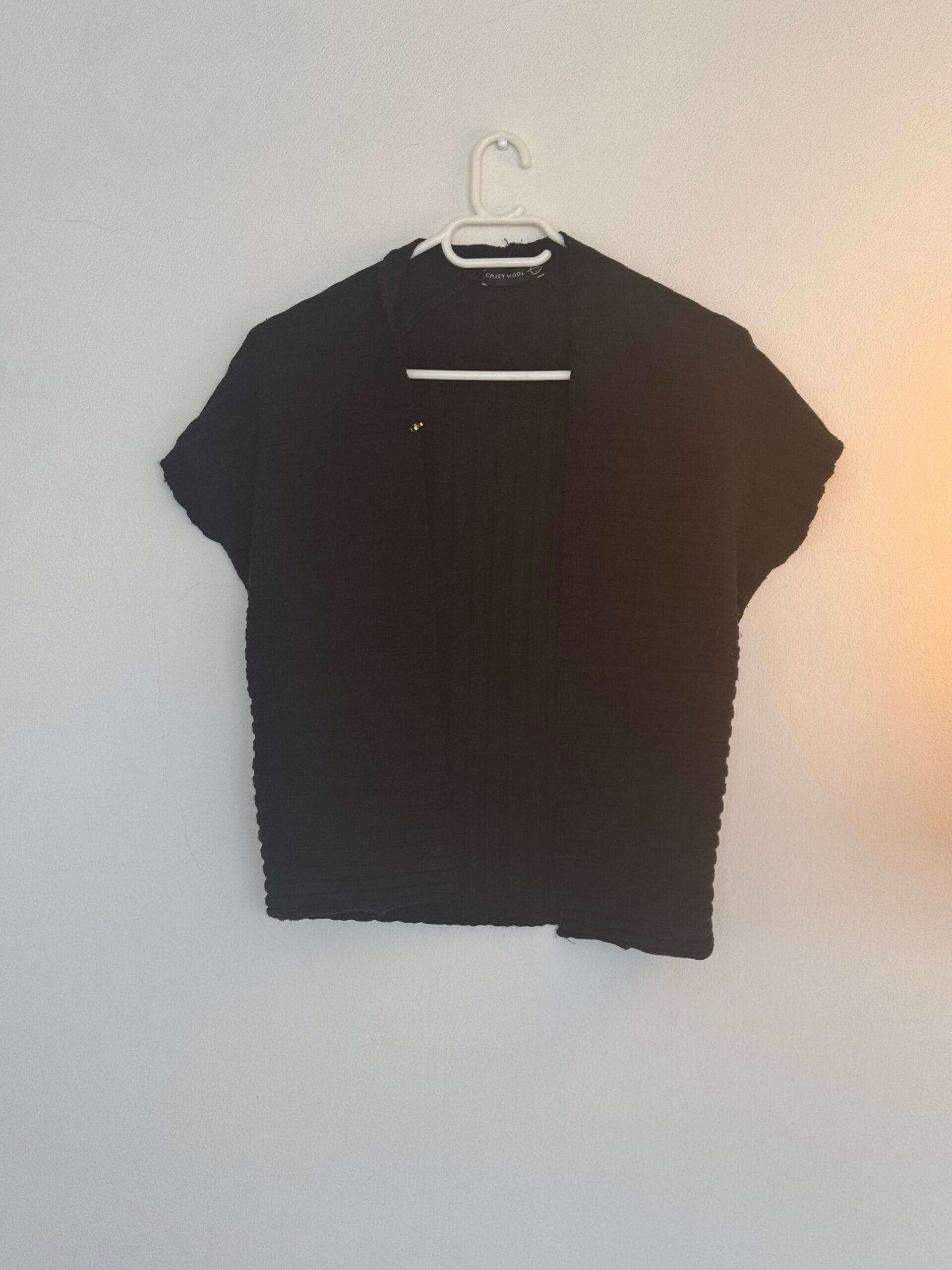 Crazy Wool Wool-Blend Ribbed Cape — Size L 1 Crazy Wool Wool-Blend Ribbed Cape — Size L