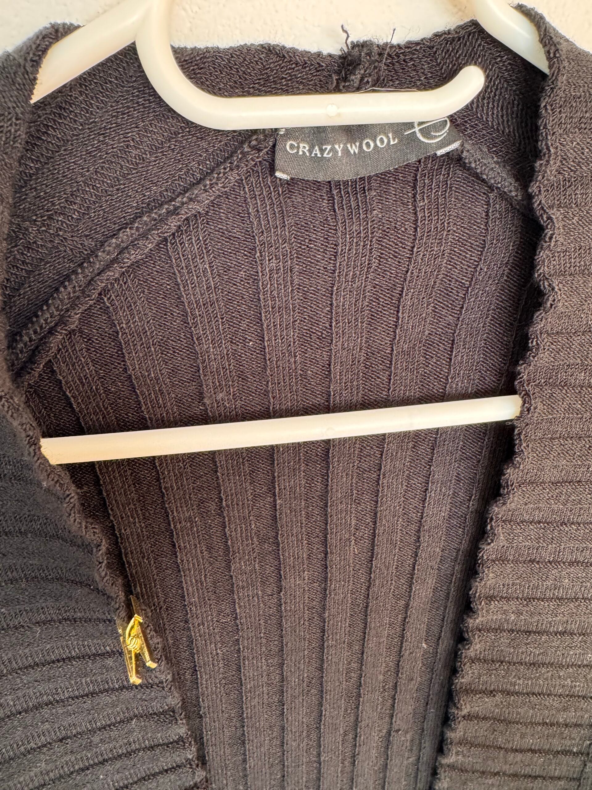 Crazy Wool Wool-Blend Ribbed Cape — Size L 4 Crazy Wool Wool-Blend Ribbed Cape — Size L - Image 4