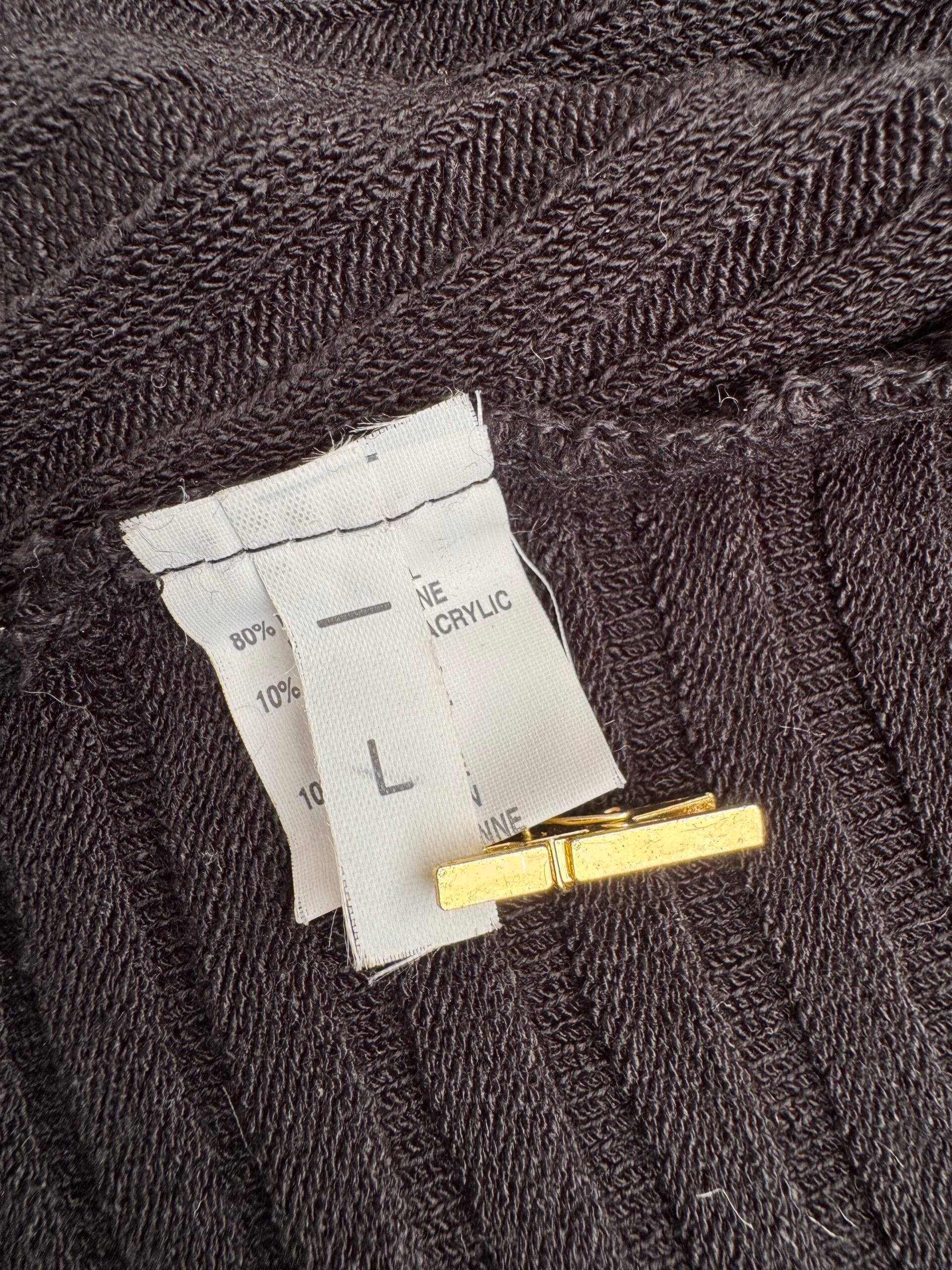 Crazy Wool Wool-Blend Ribbed Cape — Size L 3 Crazy Wool Wool-Blend Ribbed Cape — Size L - Image 3