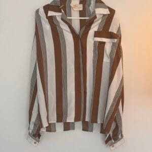 Πουκάμισο Top Fashion – Καφέ/Λευκές Ρίγες