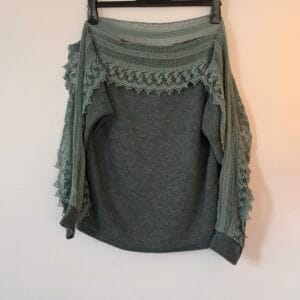 Romantic Sage Knit Top με χειροποίητη δαντέλα