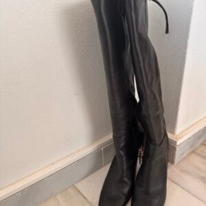 Schutz Black Leather Knee-High Boots – 37