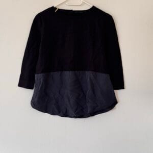 COS Mixed-Media Wool & Silk Top – Μαύρο – Μέγεθος S