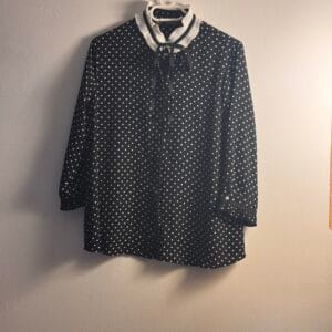 Polka Dot Blouse με Πλισέ Γιακά & Φιόγκο – ZARA BASIC