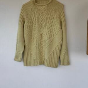 Alain Manoukian Cable Knit Πουλόβερ – Sage Green | Made in Belgium