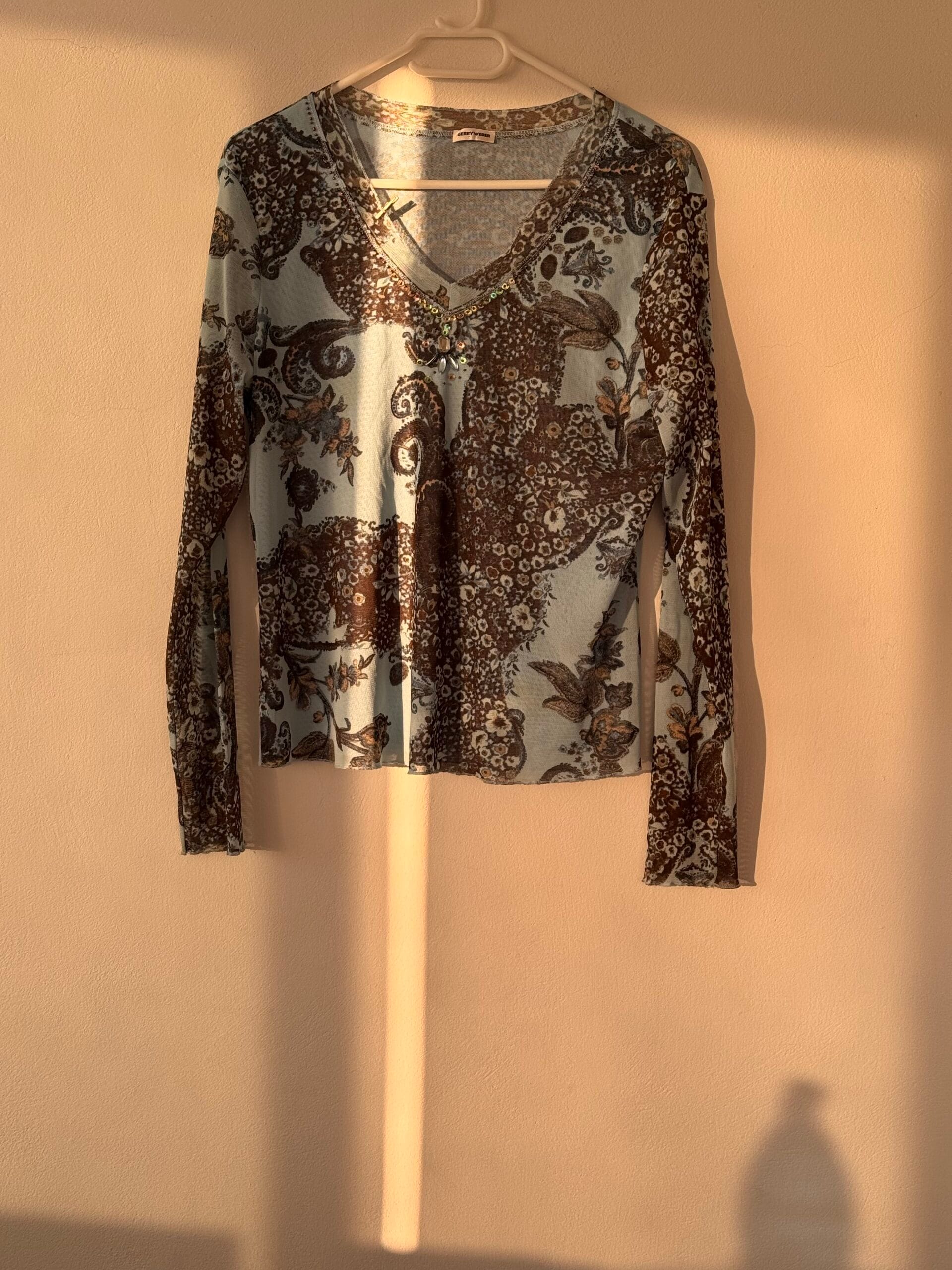 🖤 Gerry Weber | Μπλούζα mesh με paisley print & V λαιμόκοψη 1 🖤 Gerry Weber | Μπλούζα mesh με paisley print & V λαιμόκοψη