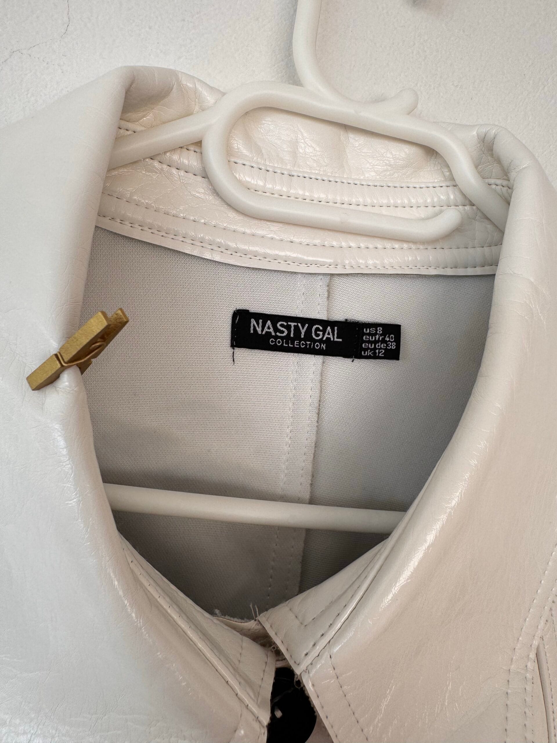 Nasty Gal Off-White Faux Leather Coat (Size EU 40) 5 Nasty Gal Off-White Faux Leather Coat (Size EU 40) - Image 5