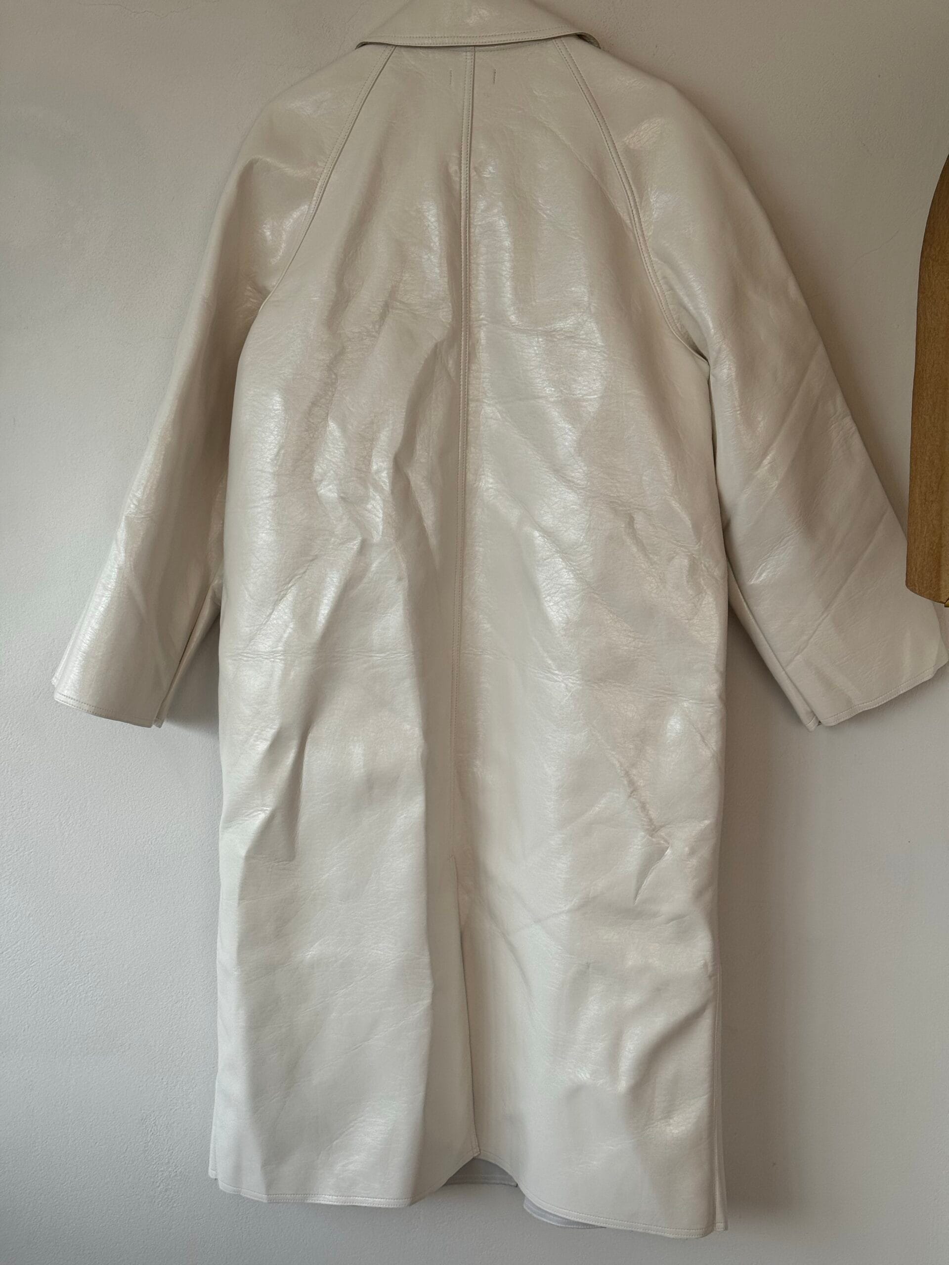 Nasty Gal Off-White Faux Leather Coat (Size EU 40) 4 Nasty Gal Off-White Faux Leather Coat (Size EU 40) - Image 4