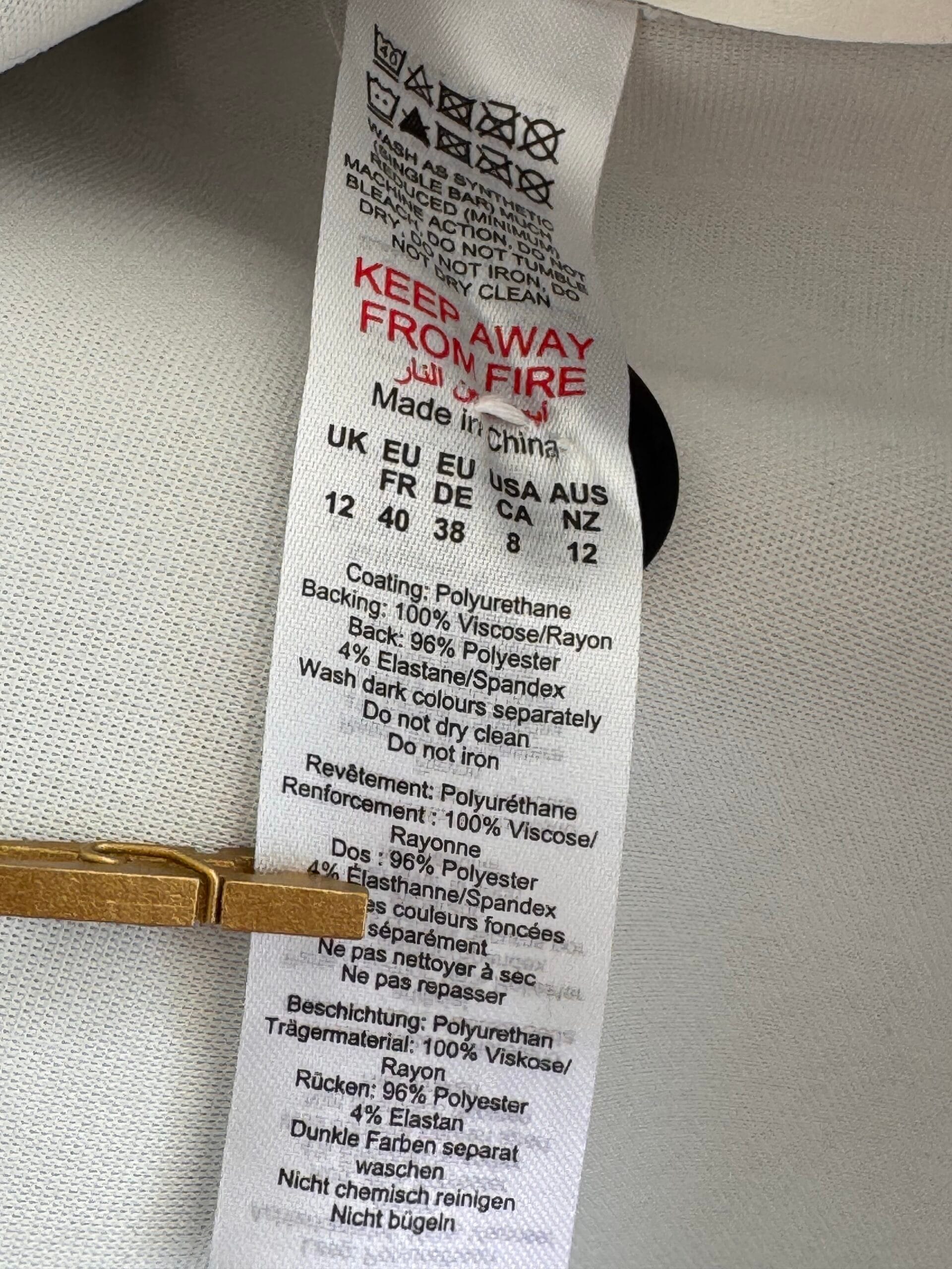 Nasty Gal Off-White Faux Leather Coat (Size EU 40) 2 Nasty Gal Off-White Faux Leather Coat (Size EU 40) - Image 2