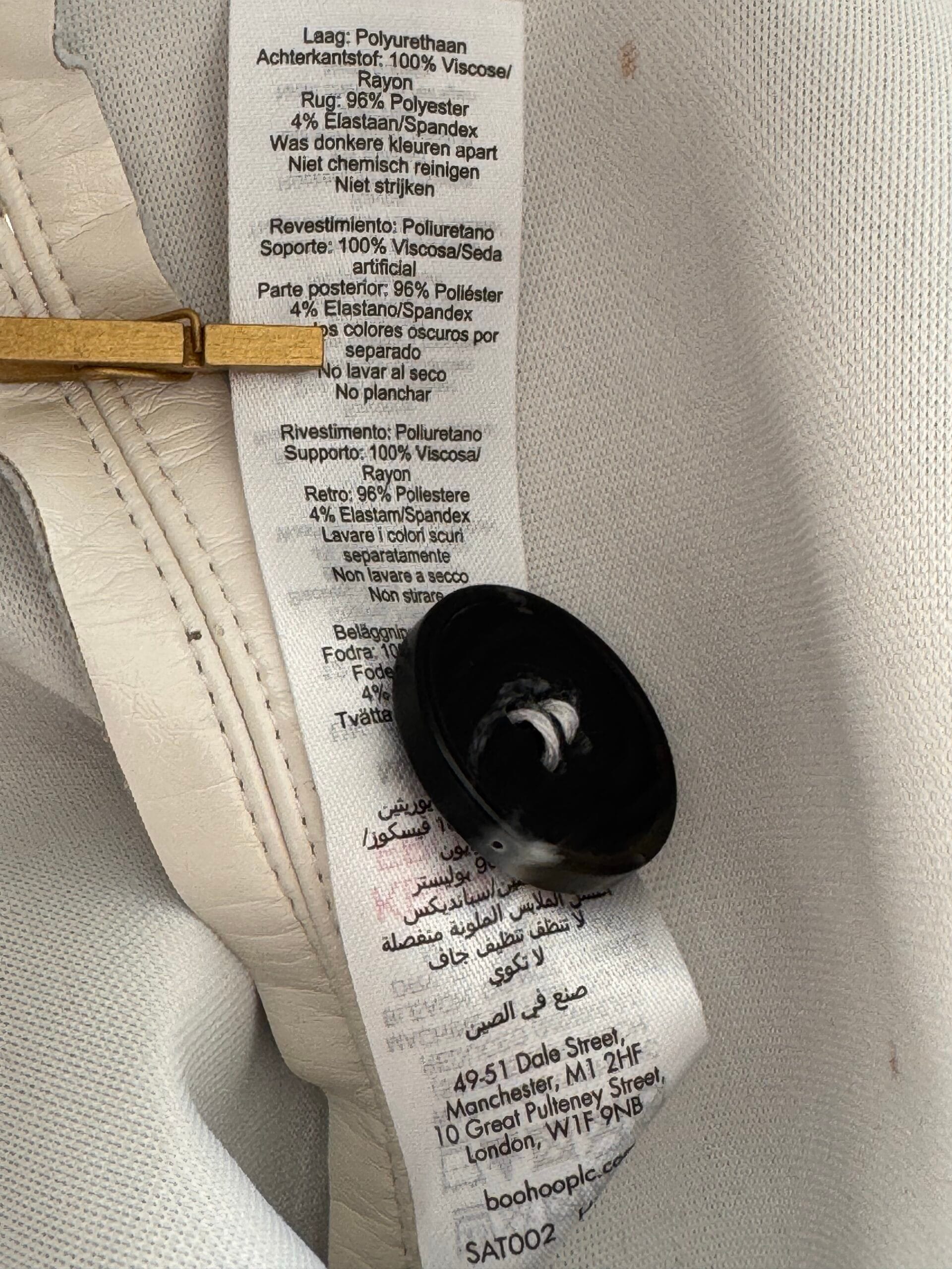 Nasty Gal Off-White Faux Leather Coat (Size EU 40) 3 Nasty Gal Off-White Faux Leather Coat (Size EU 40) - Image 3