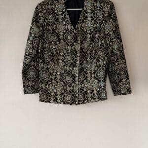 Vintage Brocade Blazer με Μεταλλικό Ανάγλυφο Μοτίβο