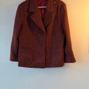 FASHION MEDIA BRAND 29 Vintage μπορντό μάλλινο σακάκι με structured γραμμή