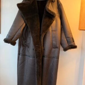 FASHION MEDIA BRAND 25 H&M καφέ long shearling coat – Faux shearling