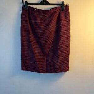 FASHION MEDIA BRAND 23 Vintage Houndstooth Pencil Skirt σε Bordeaux & Black (Set Match)