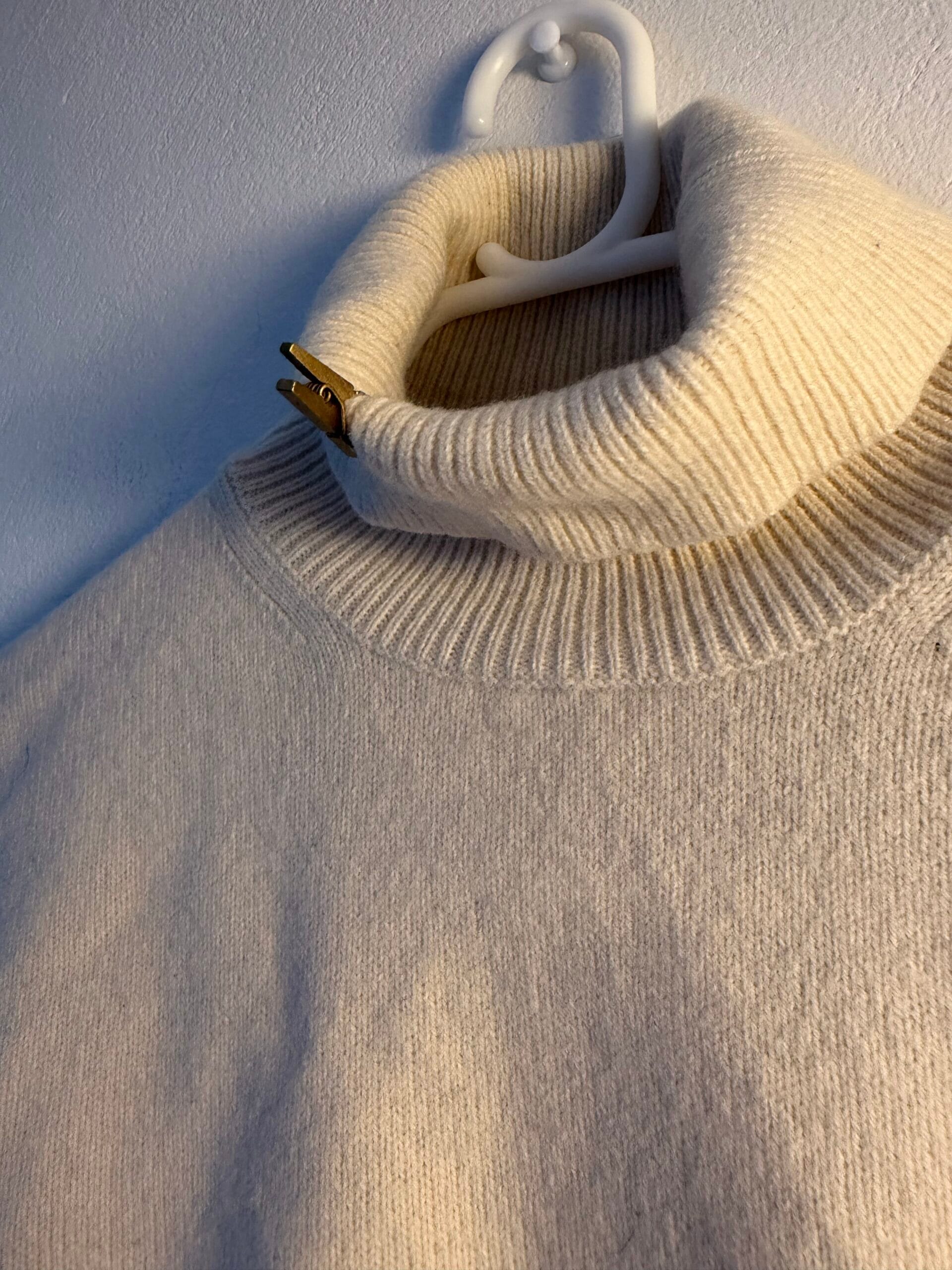 🧶 Εκρού ζιβάγκο από αγνό παρθένο μαλλί (Woolmark) 3 🧶 Εκρού ζιβάγκο από αγνό παρθένο μαλλί (Woolmark) - Image 3