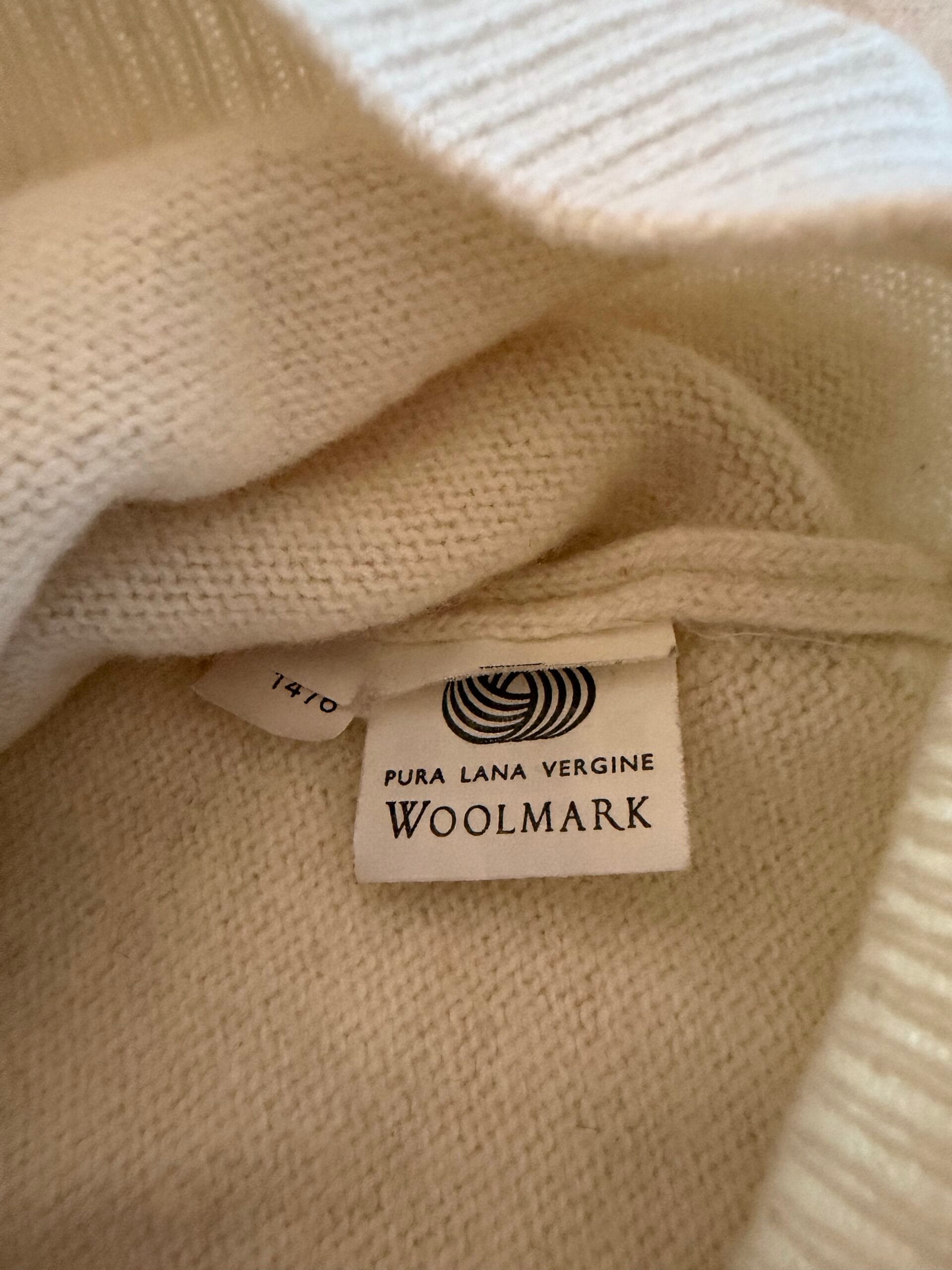 🧶 Εκρού ζιβάγκο από αγνό παρθένο μαλλί (Woolmark) 2 🧶 Εκρού ζιβάγκο από αγνό παρθένο μαλλί (Woolmark) - Image 2