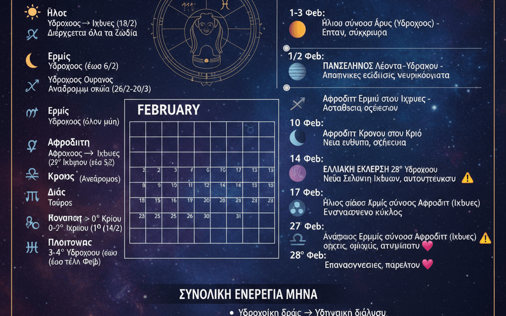 Αστρολογικές Προβλέψεις Φεβρουαρίου 2026