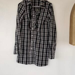 Italian Plaid Ruffle Shirt – Made in Italy (TG 44)