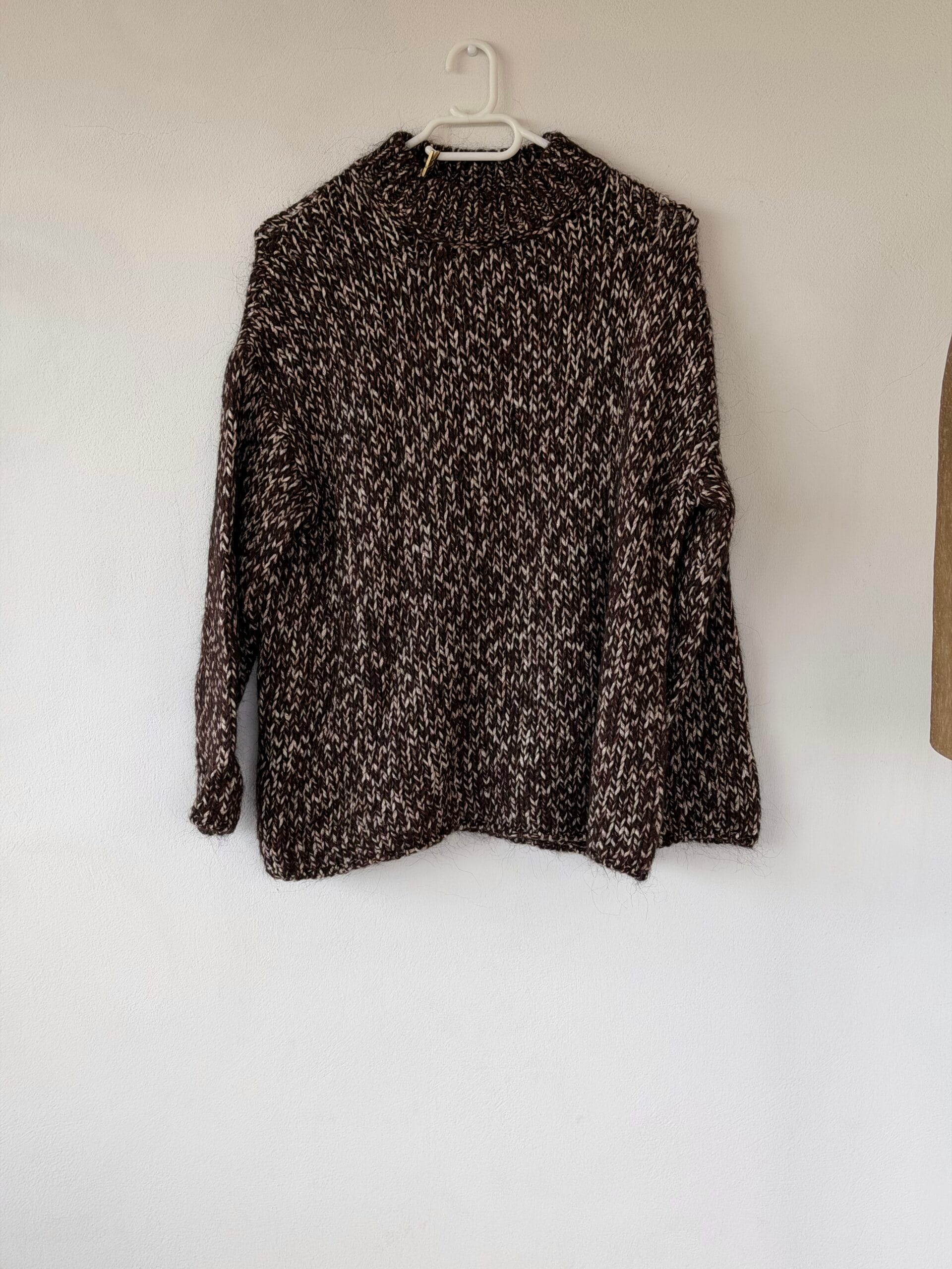 Massimo Dutti Made in Italy Chunky Knit Sweater – Brown Mélange (S) 2 Massimo Dutti Made in Italy Chunky Knit Sweater – Brown Mélange (S) - Image 2