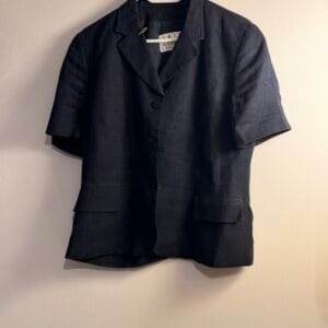 FASHION MEDIA BRAND 22 ARTE MAXIMA by Makis Tselios navy tailored blazer με κοντό μανίκι