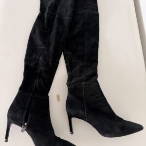 Massimo Dutti Black Suede Over-The-Knee Boots | Size 37